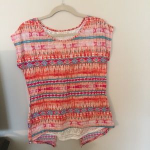 Ladies top, Southwest theme with lace on back